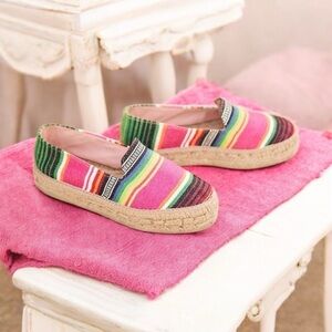 Striped Pink Multicolor Espadrille Slip-On